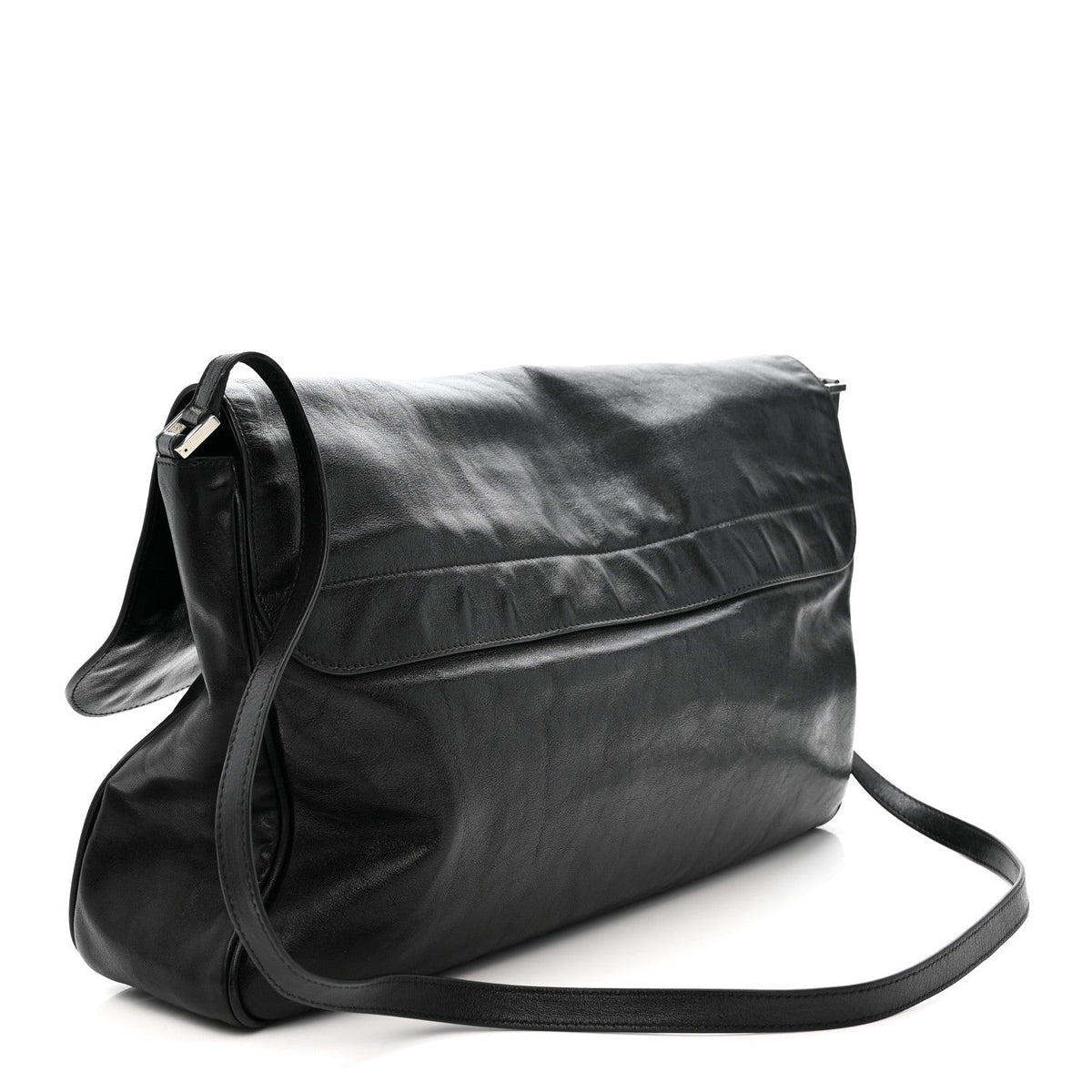Agneau Large Grungy Messenger Black