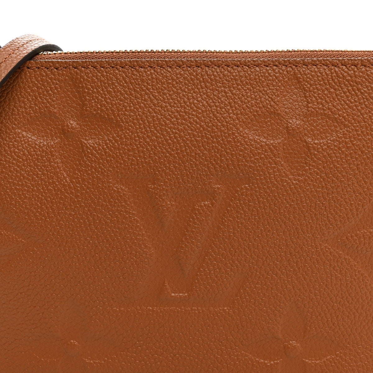 Empreinte Monogram Giant Double Zip Pochette Caramel