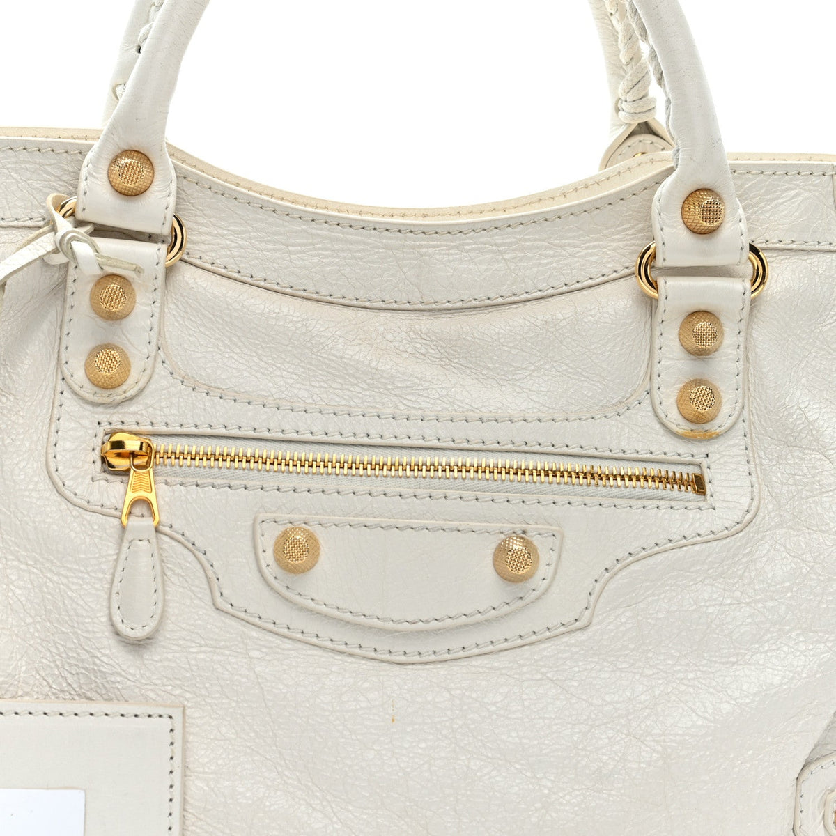 Agneau Giant 12 Gold Hardware City Blanc Creme Light Craie