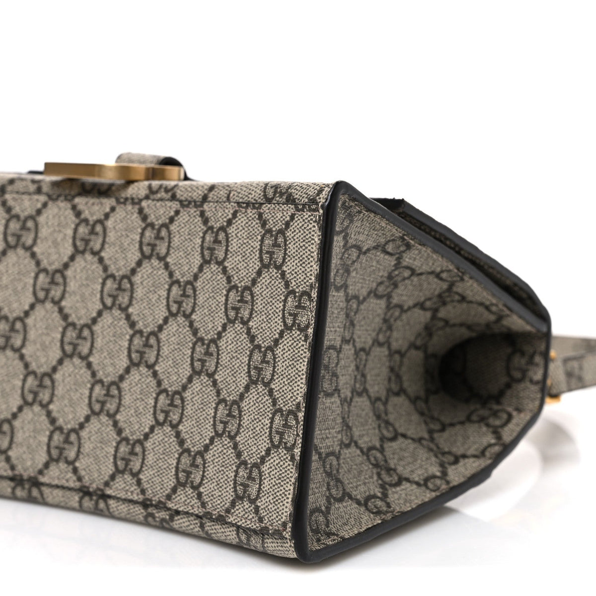 X GUCCI GG Supreme Monogram Small Hourglass Top Handle Bag Beige Ebony