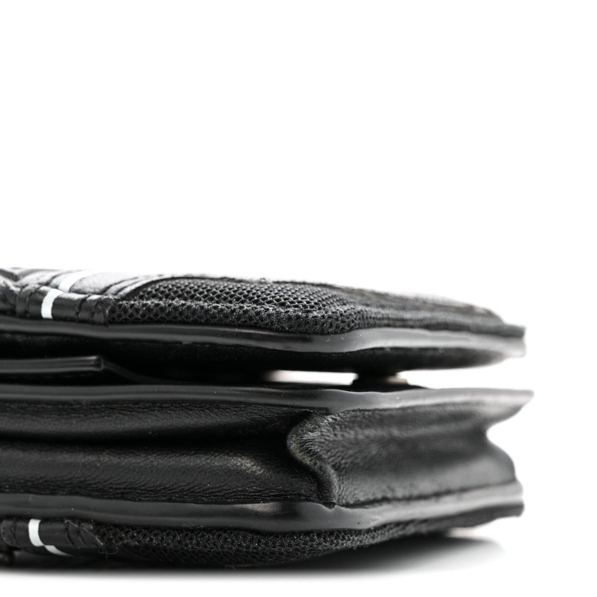 Faux Calfskin Fabric Sneakerhead Crossbody Wallet Black