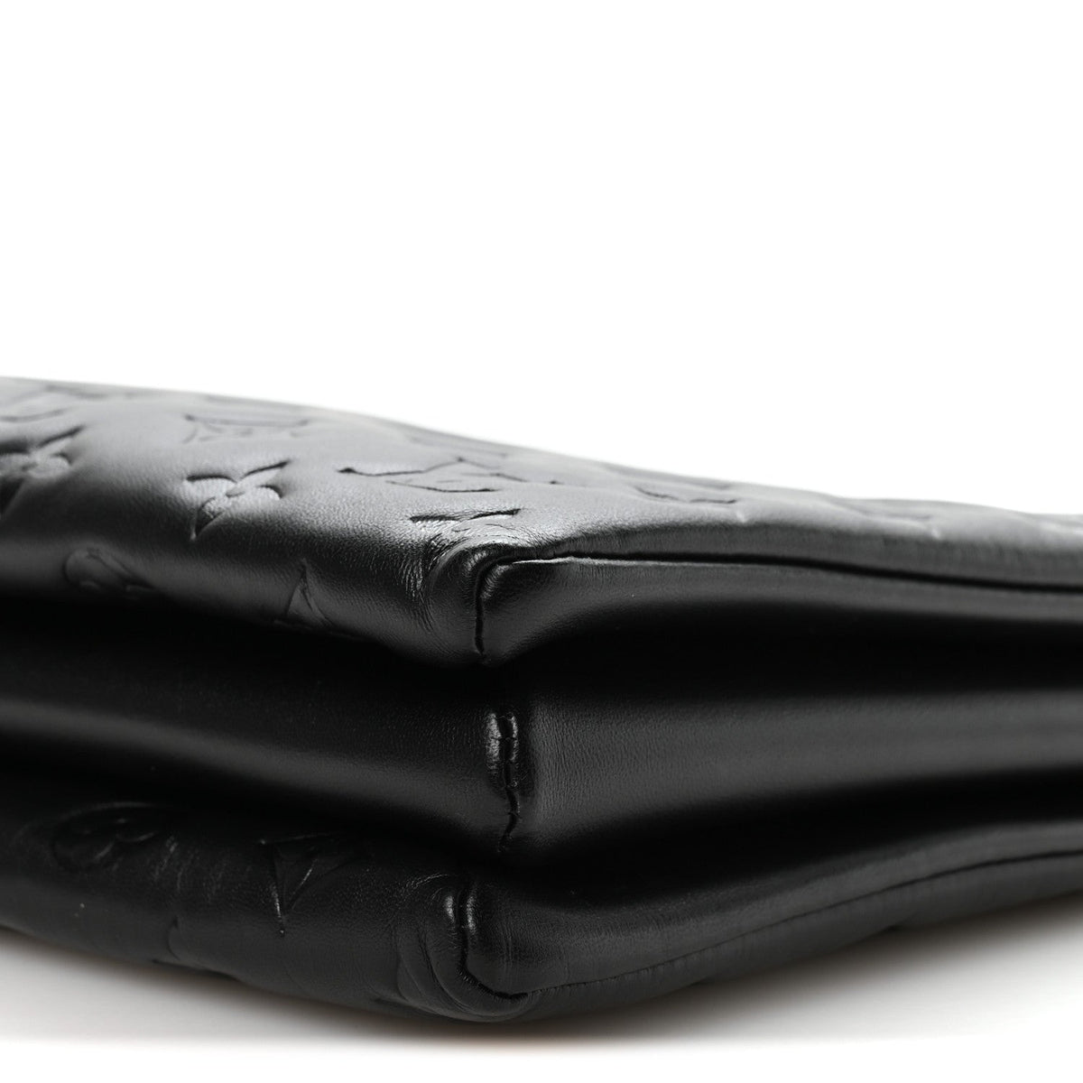 Lambskin Embossed Monogram Coussin MM Black