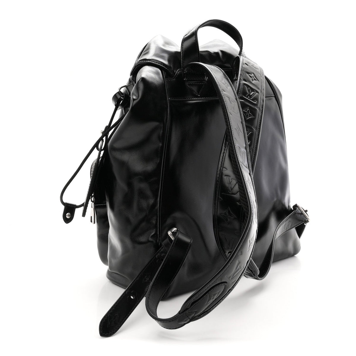 Shiny Calfskin Montsouris Cargo Backpack Black