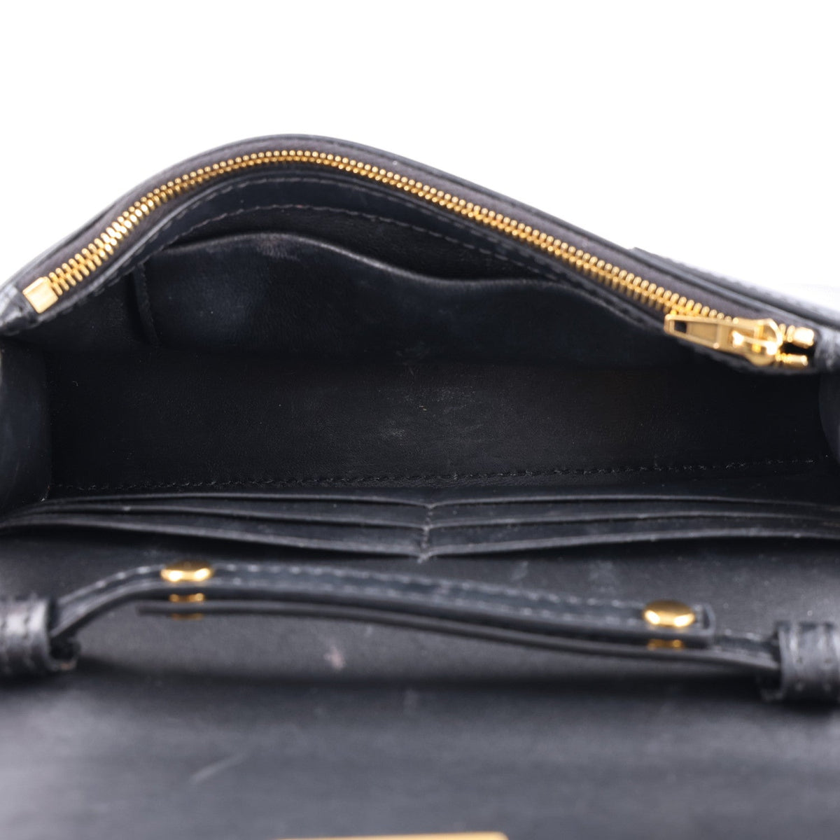 Shiny Box Calfskin Hourglass Chain Bag Black