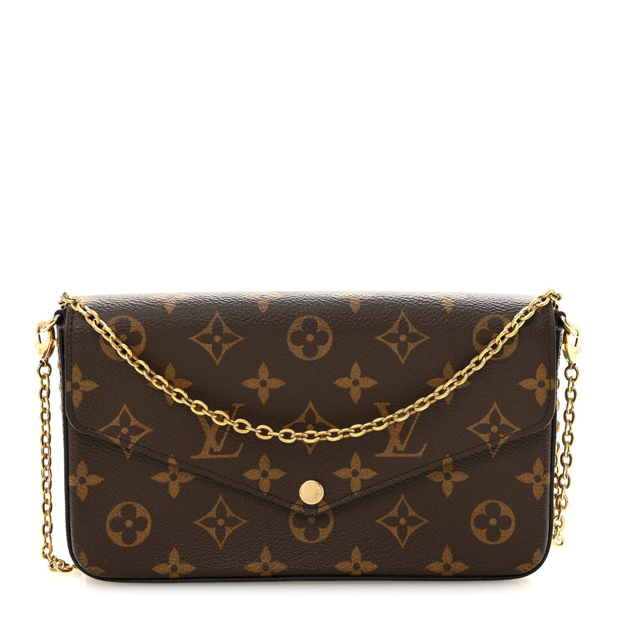 Monogram Pochette Felicie Chain Wallet Fuchsia