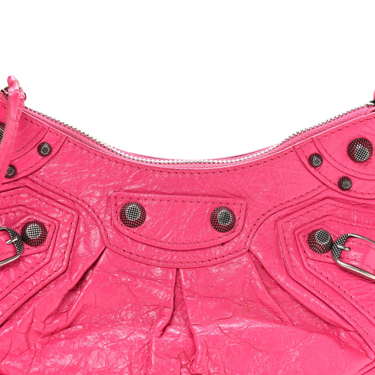 Agneau Arena Le Cagole Shoulder Bag XS Hot Pink