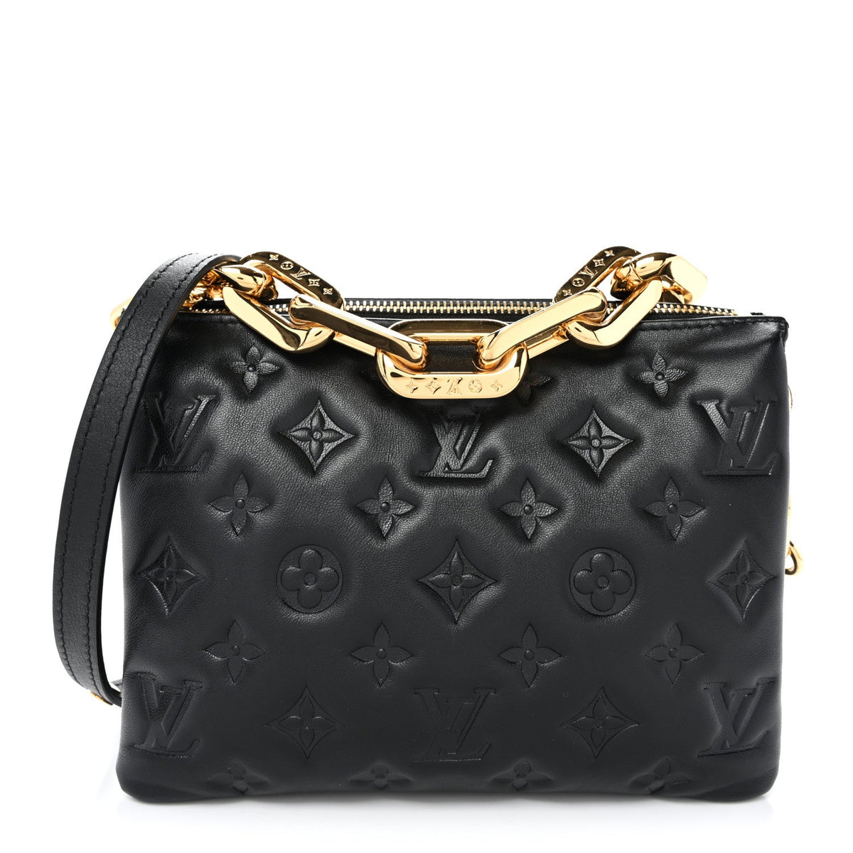 Lambskin Embossed Monogram Coussin BB Black