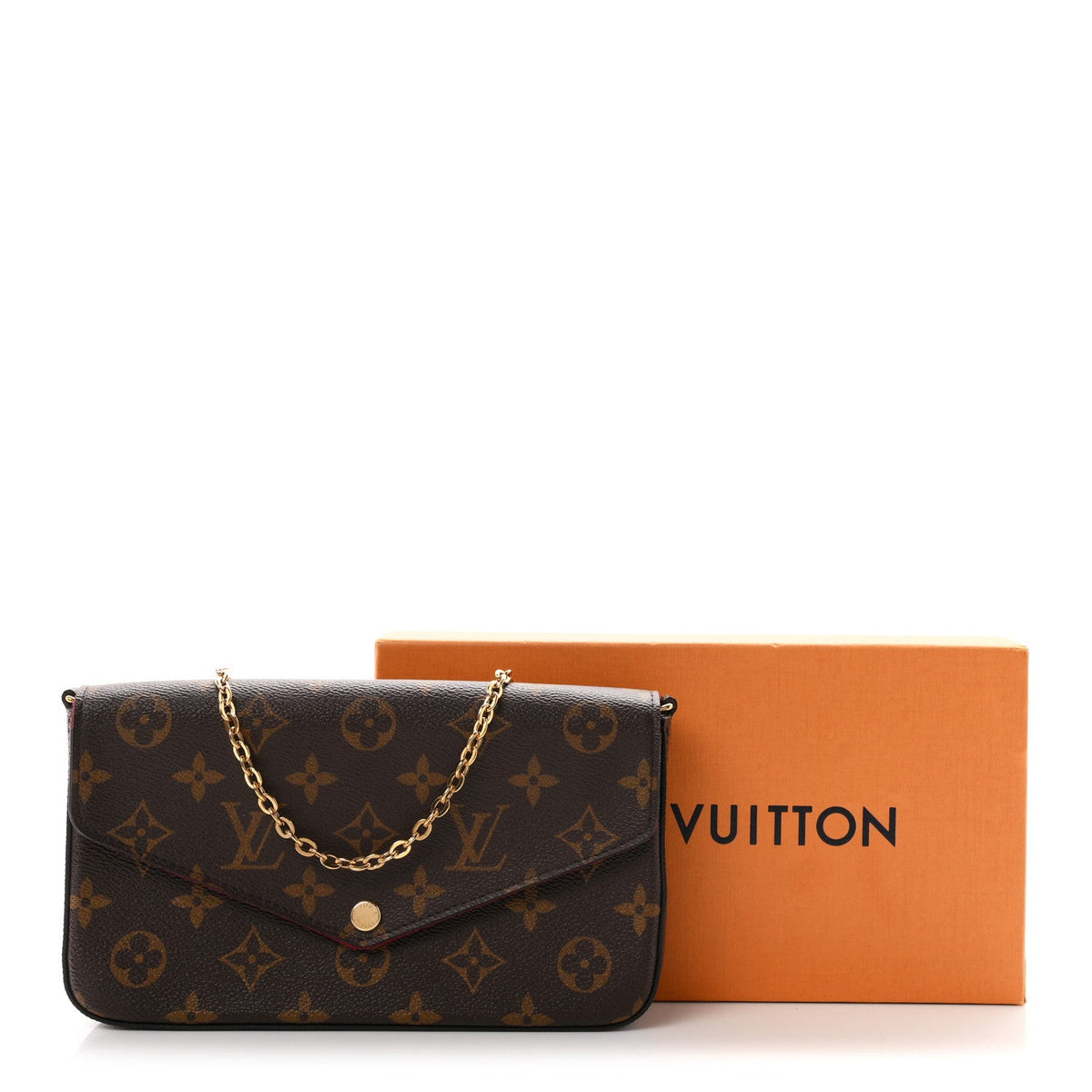 Monogram Pochette Felicie Chain Wallet Fuchsia