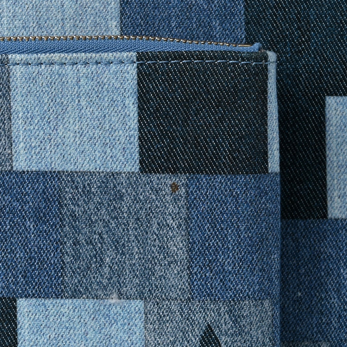 Denim Damier Monogram Patchwork Neverfull Blue Rouge