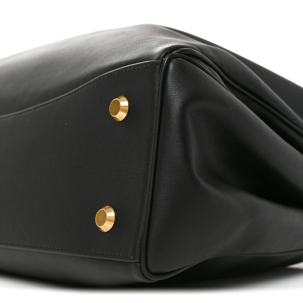 Smooth Calfskin Large Rodeo Top Handle Handbag Black