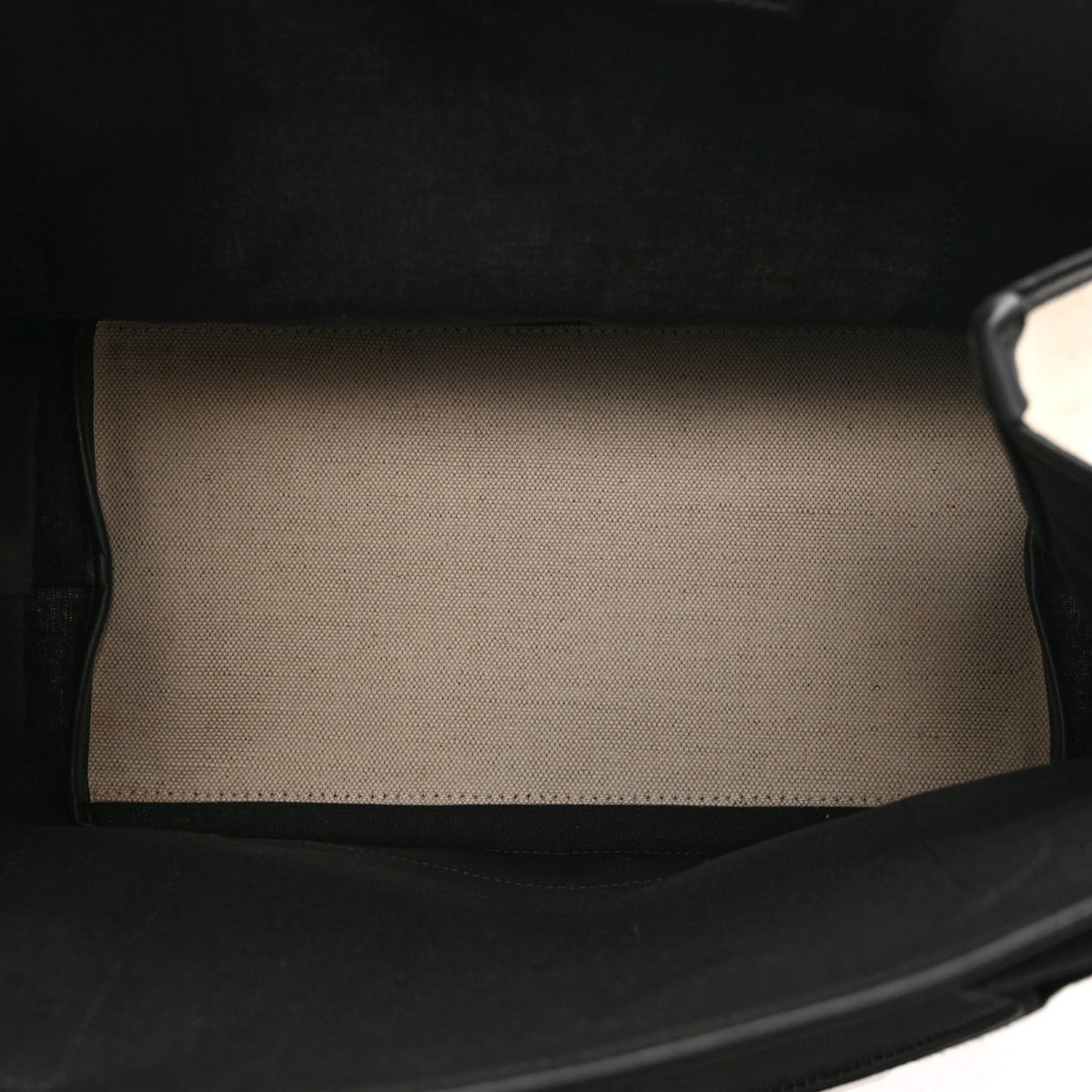 Cotton Canvas Satin Calfskin S Navy Cabas Natural Black