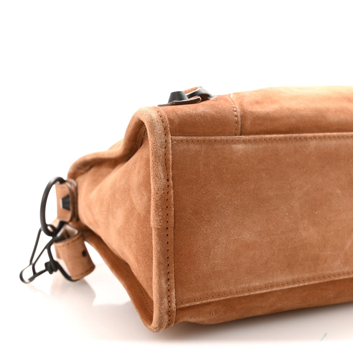 Waxed Suede Calfskin Classic Hardware Small Le City Camel