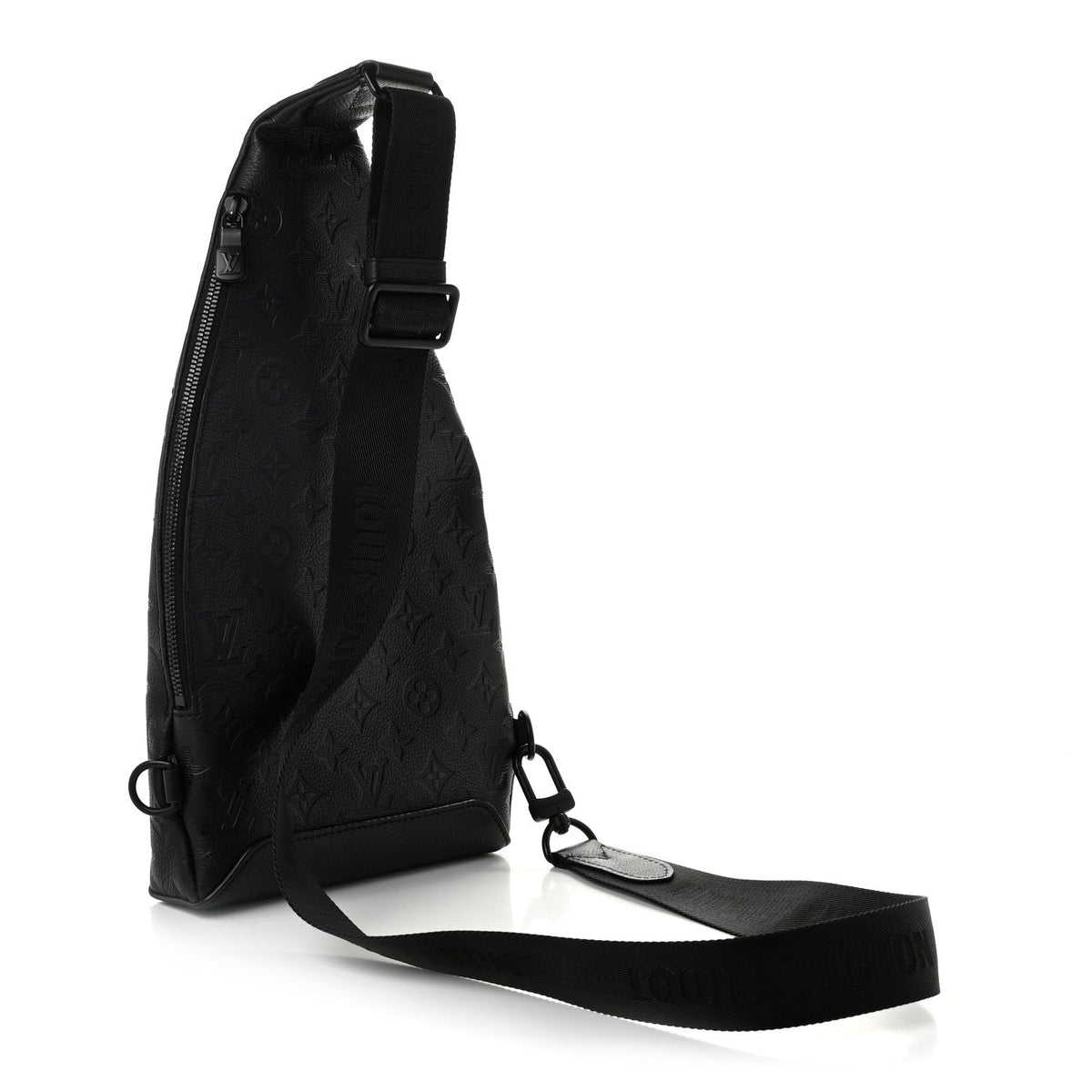 Calfskin Shadow Monogram Duo Slingbag Black