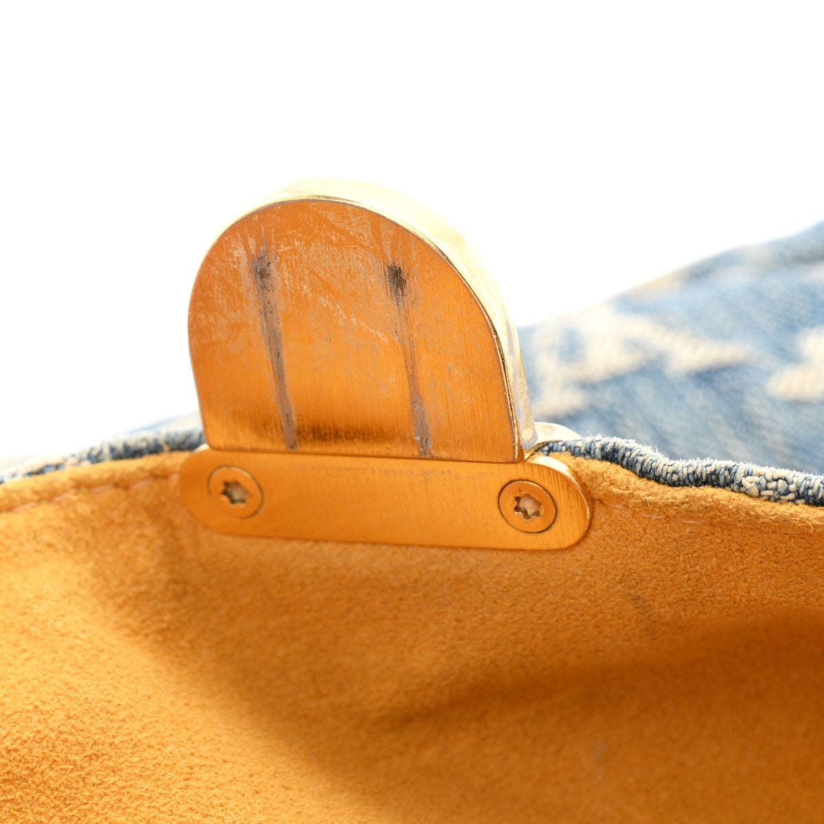 Monogram Denim Pochette Plat Clutch Blue