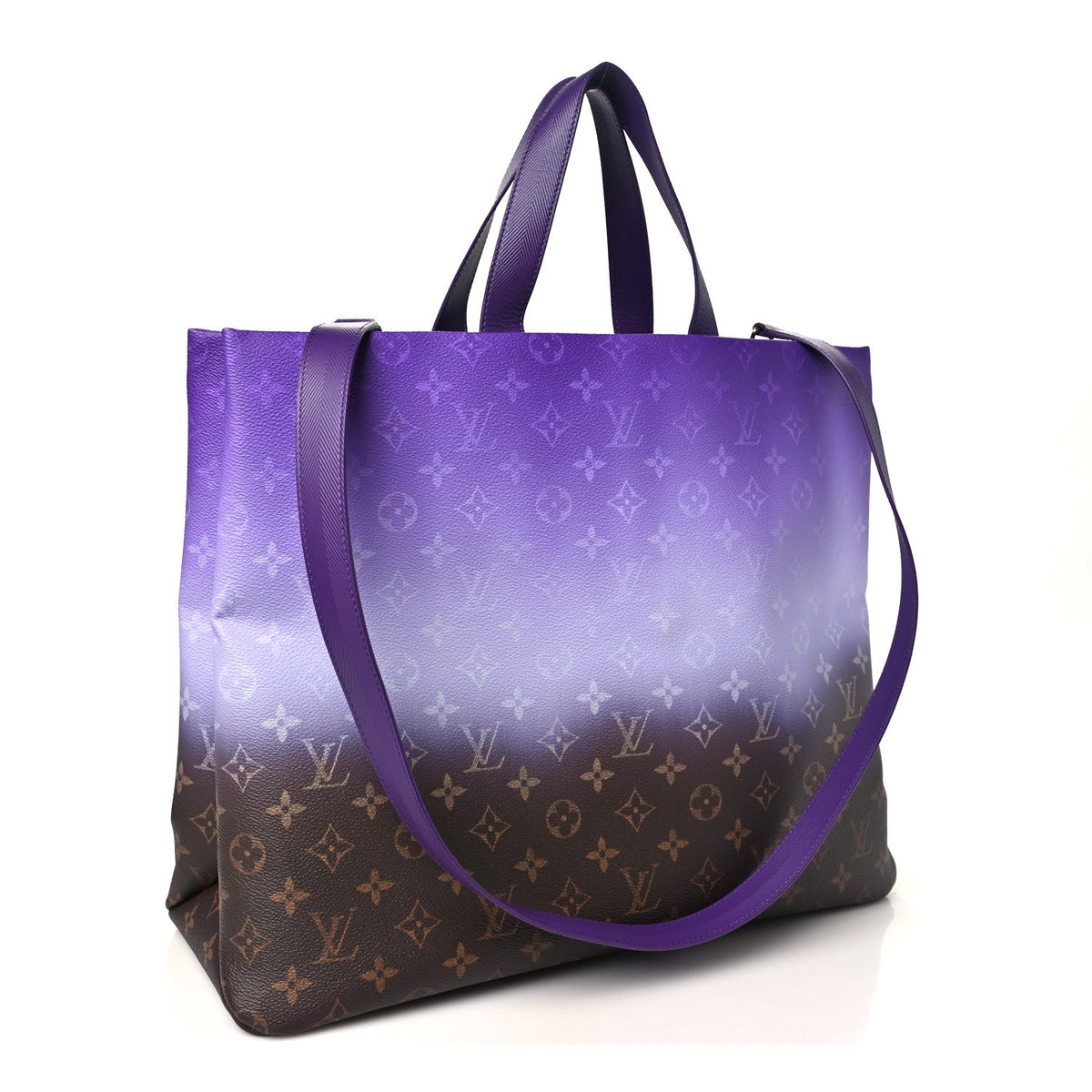 Monogram Pigment Shopper Tote MM  Purple