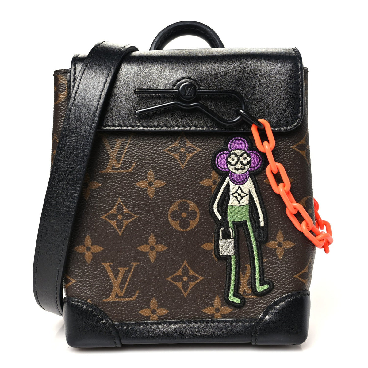 Monogram Embroidered Cartoon LV Friends Steamer XS Black