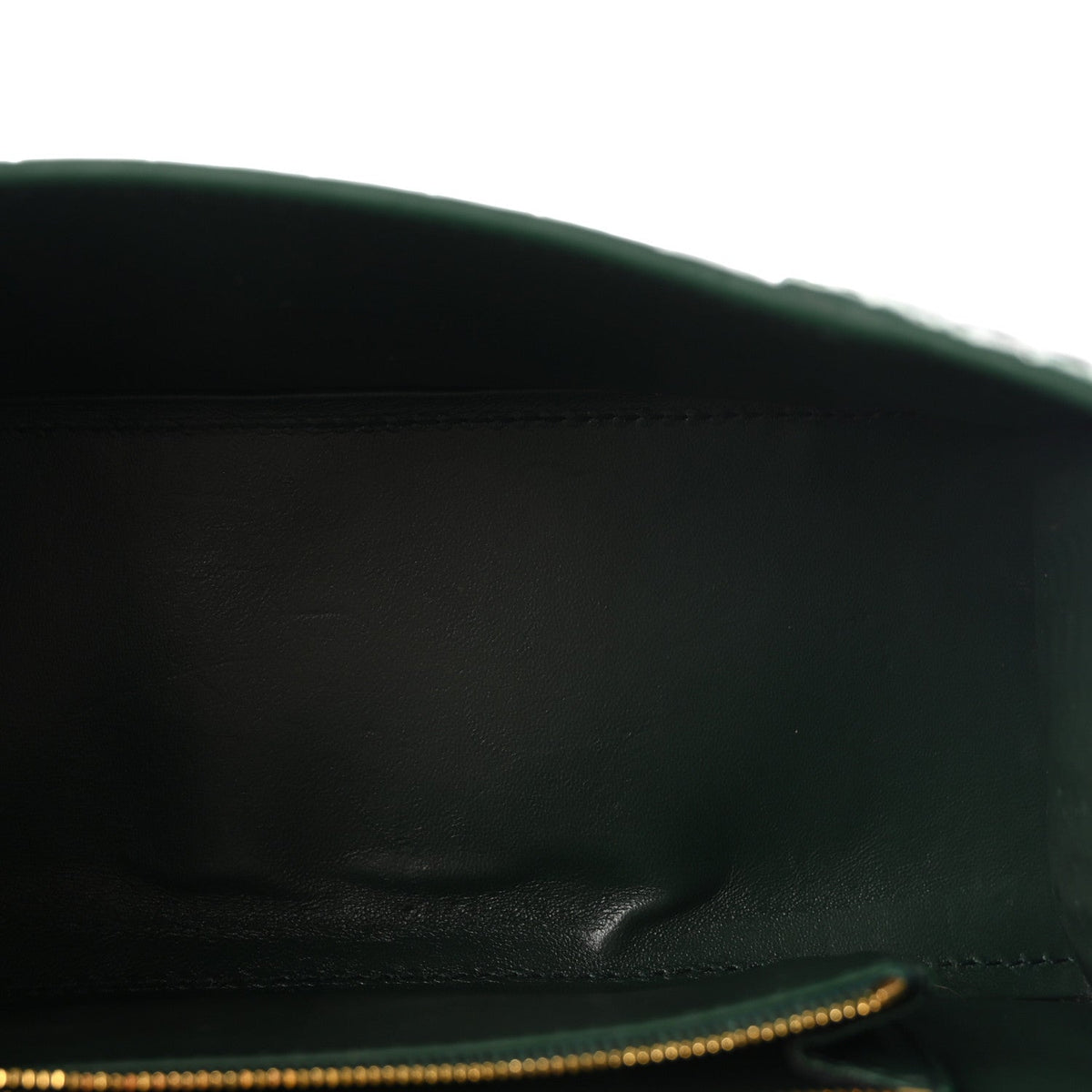 Shiny Calfskin Crocodile Embossed Small Hourglass Top Handle Bag Forest Green