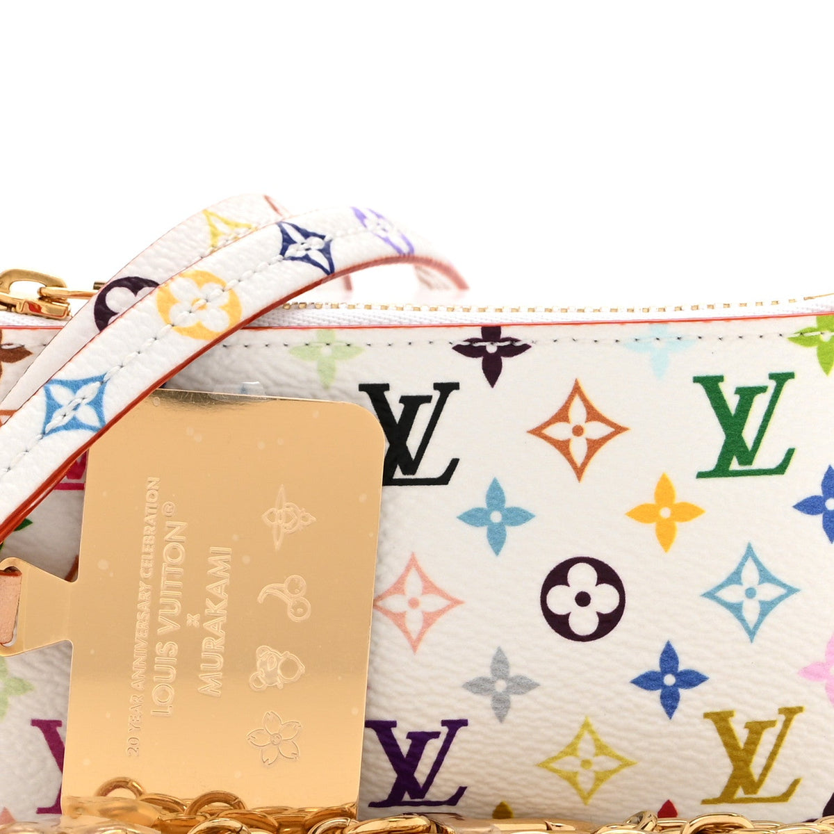 LV X TM Monogram Multicolor Phone Holder White