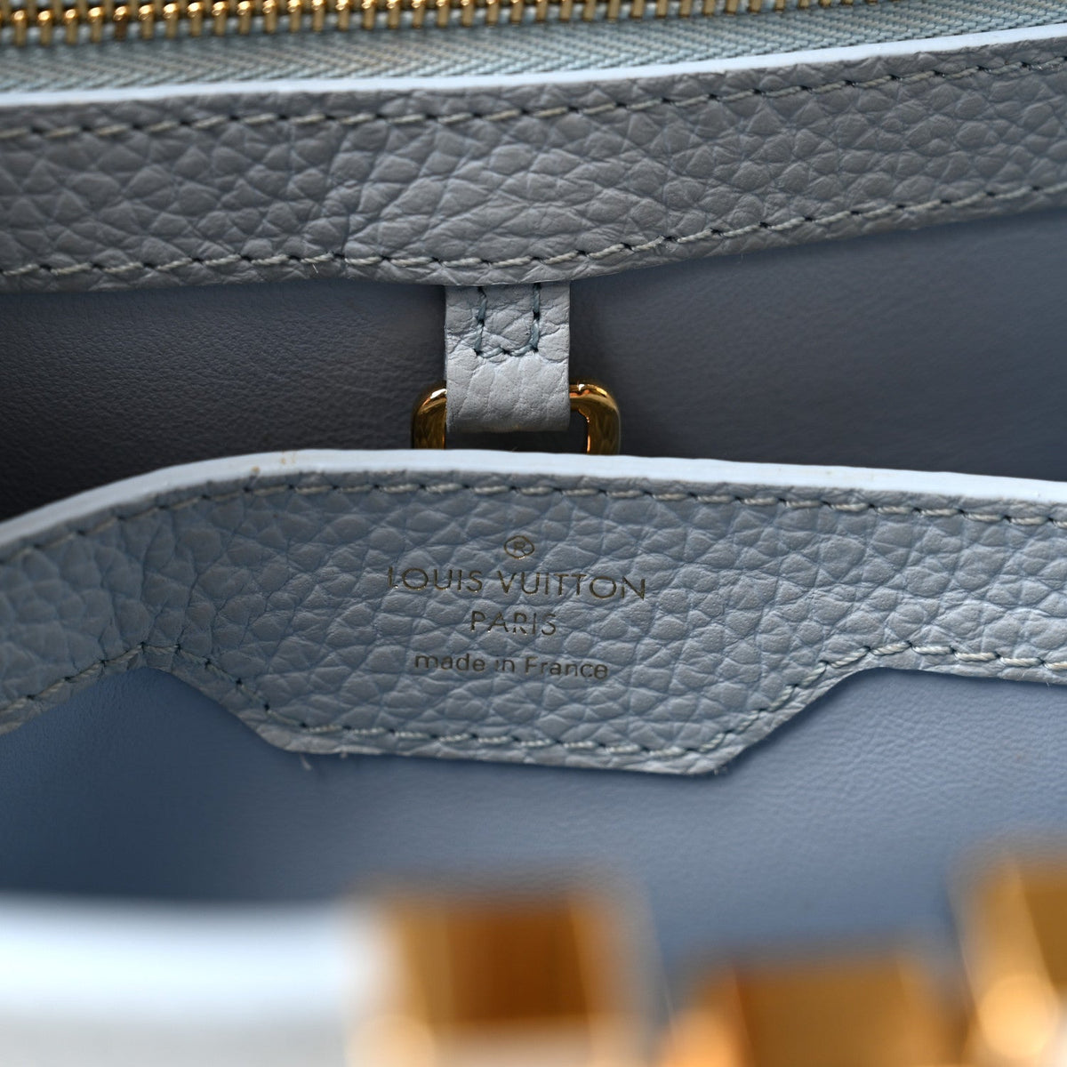 Taurillon Snakeskin Capucines BB Olympe Blue