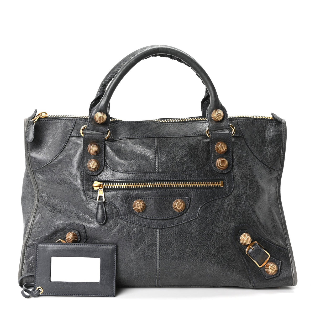 Agneau Giant 21 Gold Hardware Work Bleu Glacier