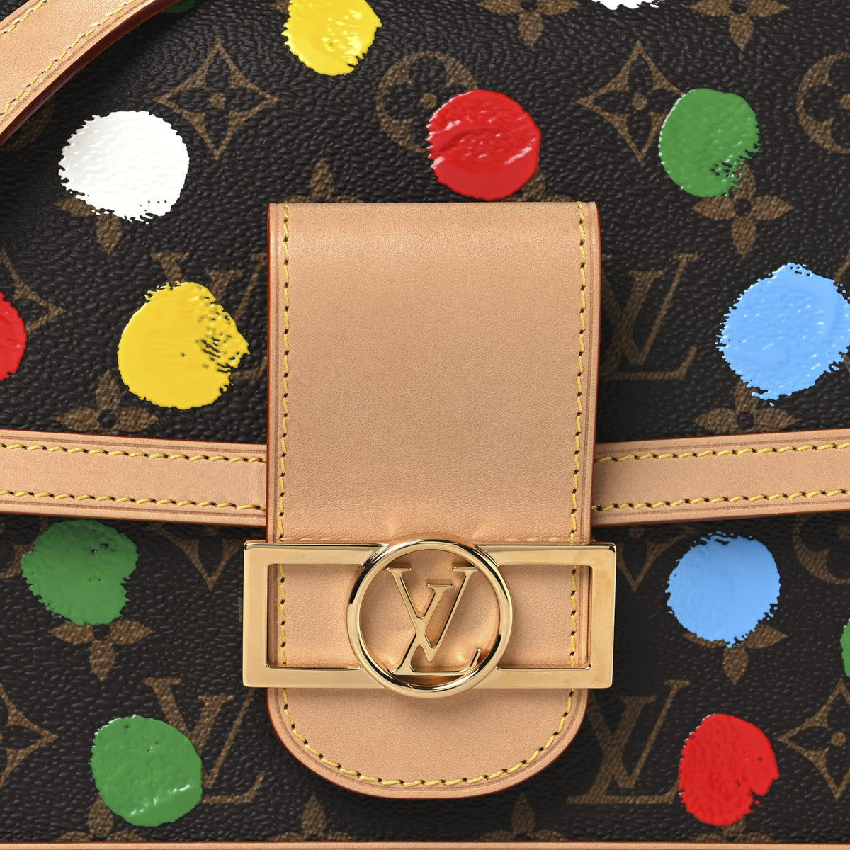 LV X YK Monogram Dots Dauphine MM Multicolor