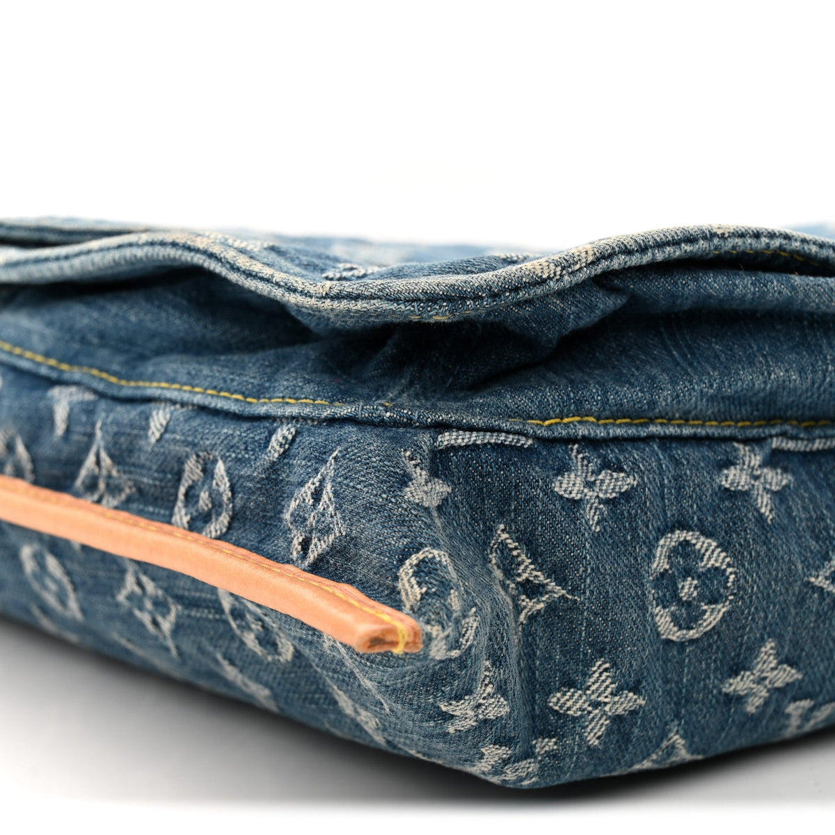 Monogram Denim Sac Plat Blue