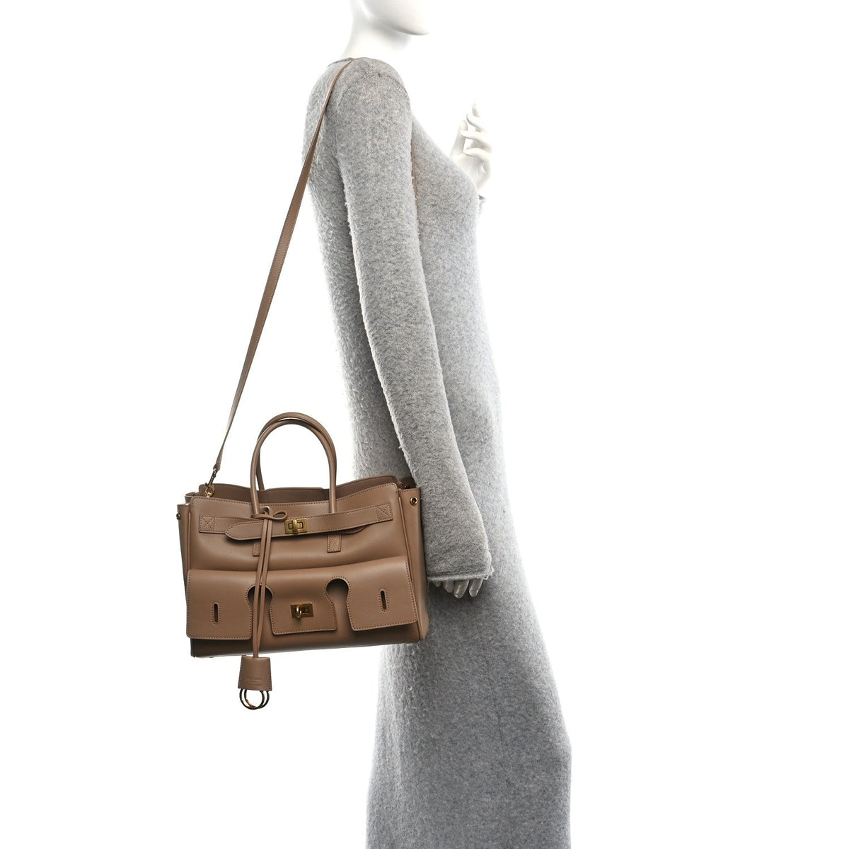 Smooth Calfskin Small Bel Air Carry All Bag Latte