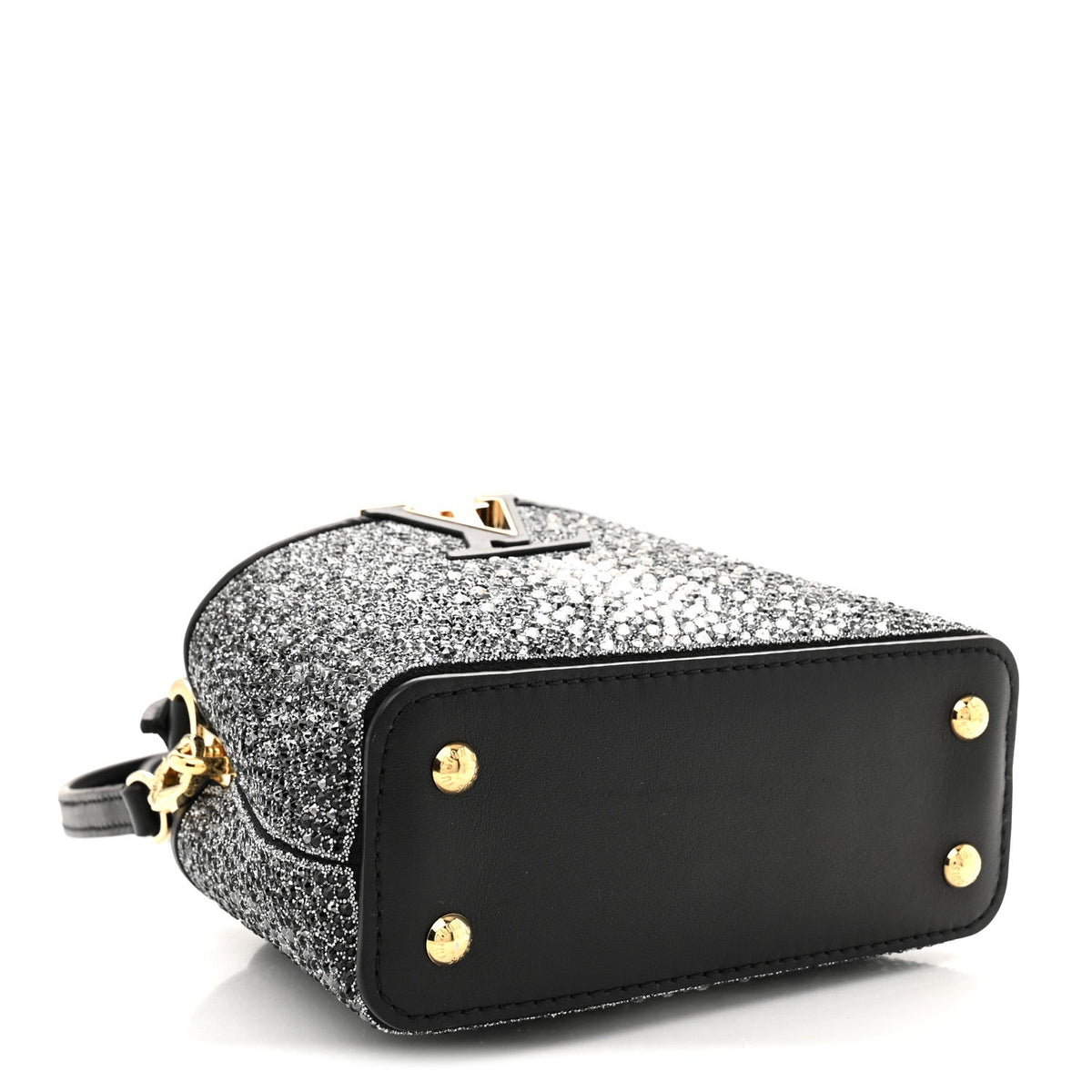Crystal Cowhide Nano Capucines Silver Black