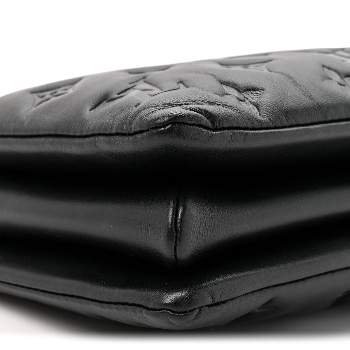 Lambskin Embossed Monogram Coussin BB Black