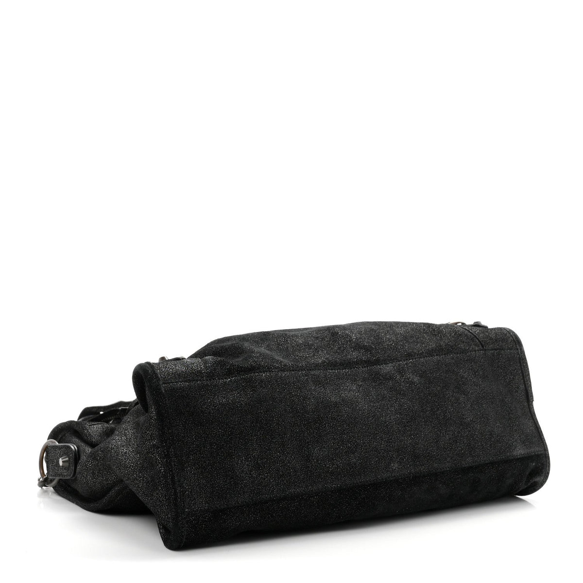Metallic Craquele Calfskin Classic Hardware City Black