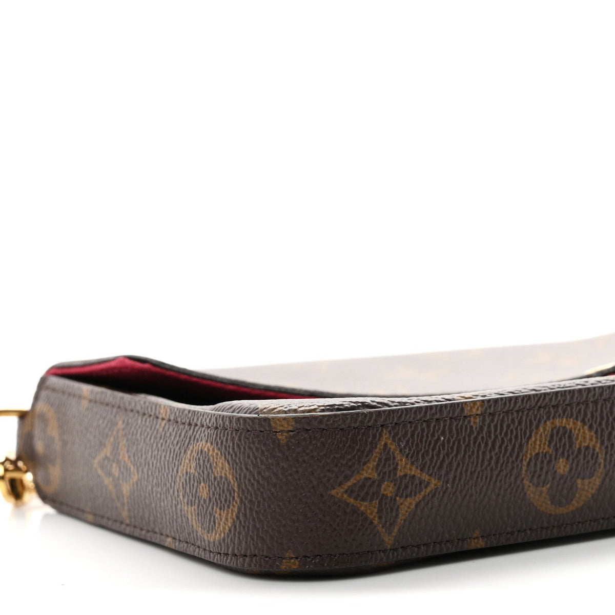 Monogram Pochette Felicie Chain Wallet Fuchsia