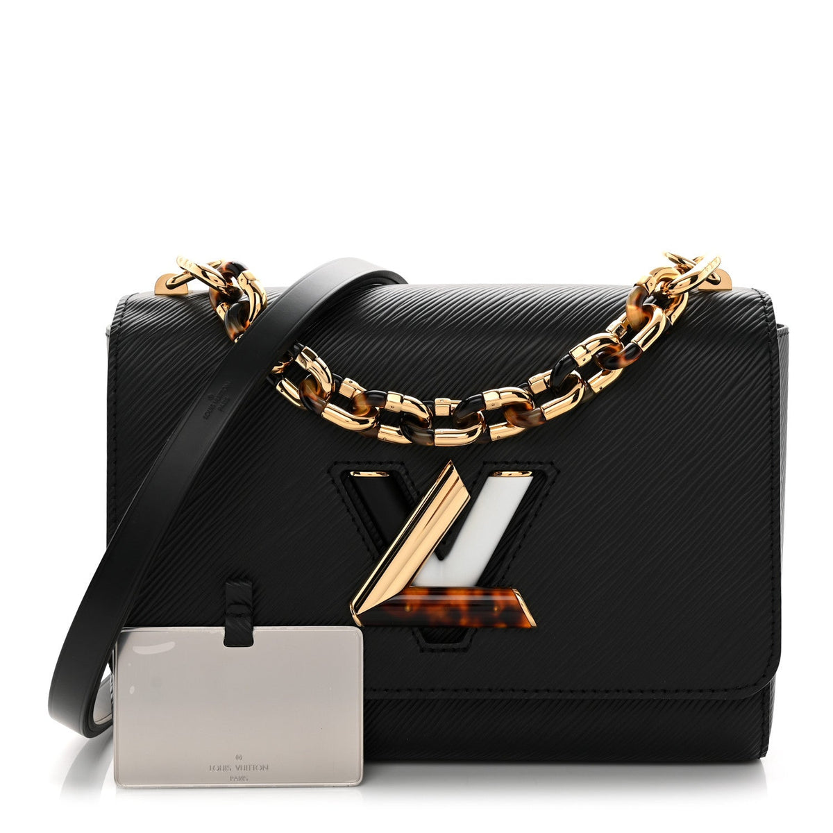 Epi Tortoiseshell Twist Shoulder Bag MM Black