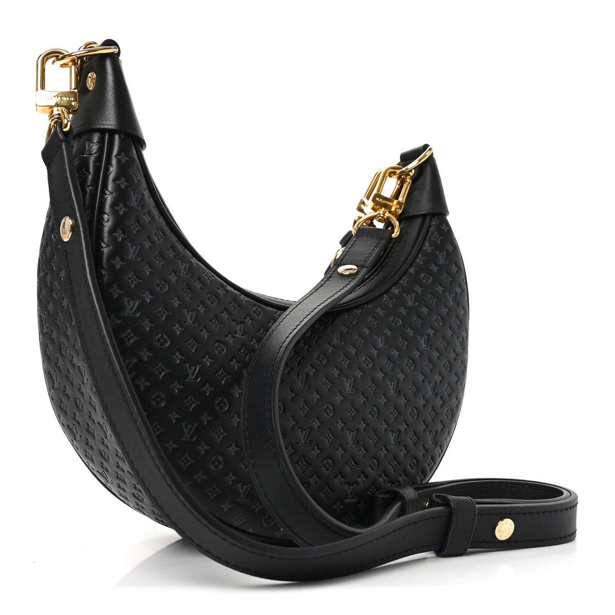 Calfskin Embossed Monogram Loop Black