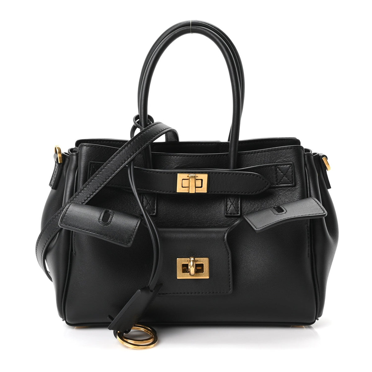 Smooth Calfskin Mini Bel Air Carry All Bag Black