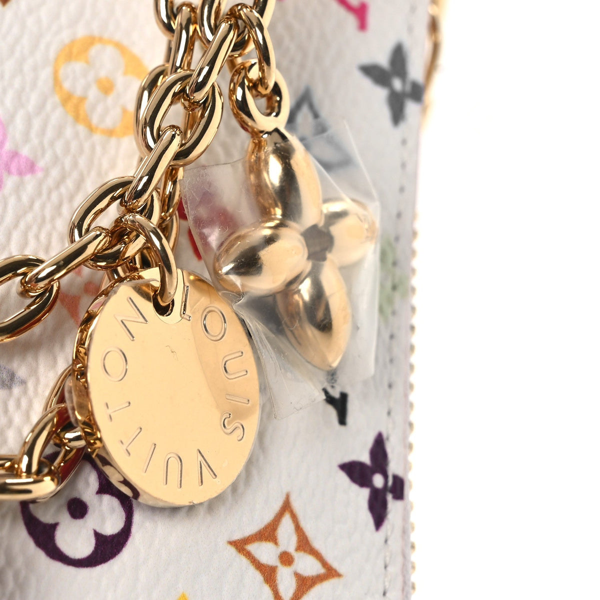 LV X TM Monogram Multicolor Phone Holder White