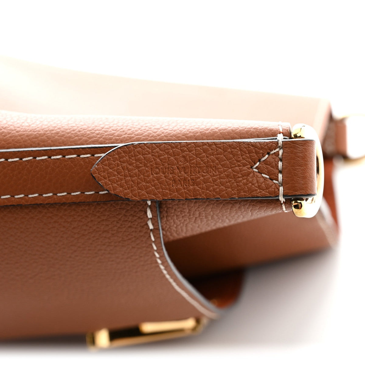 Calfskin Lock and Walk Bucket Cognac
