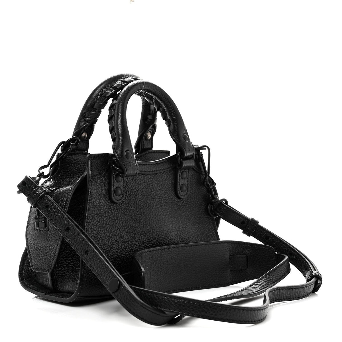 Grained Calfskin Neo Classic Black Hardware Nano City Crossbody Black