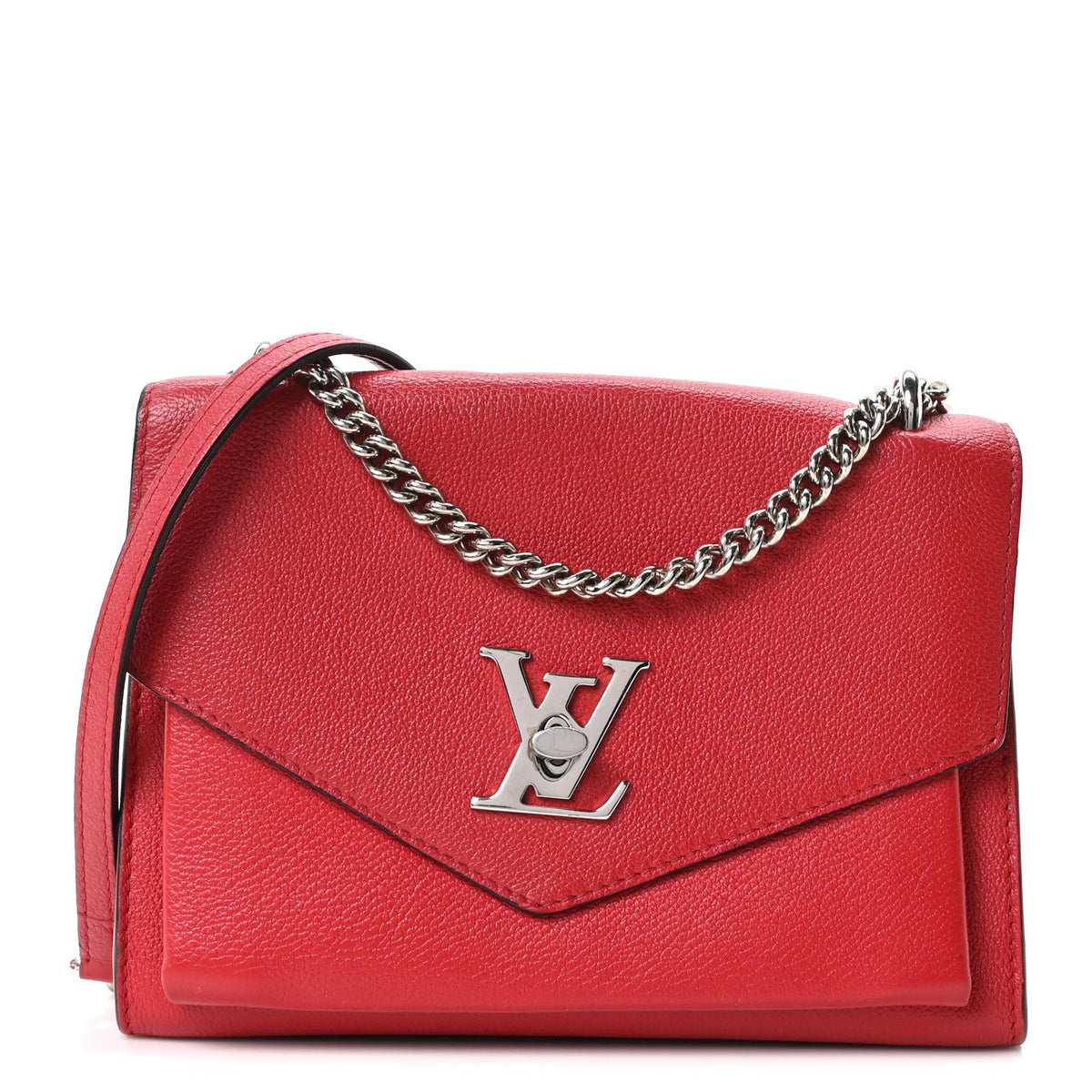 Soft Calfskin My Lockme Chain Bag BB Poppy