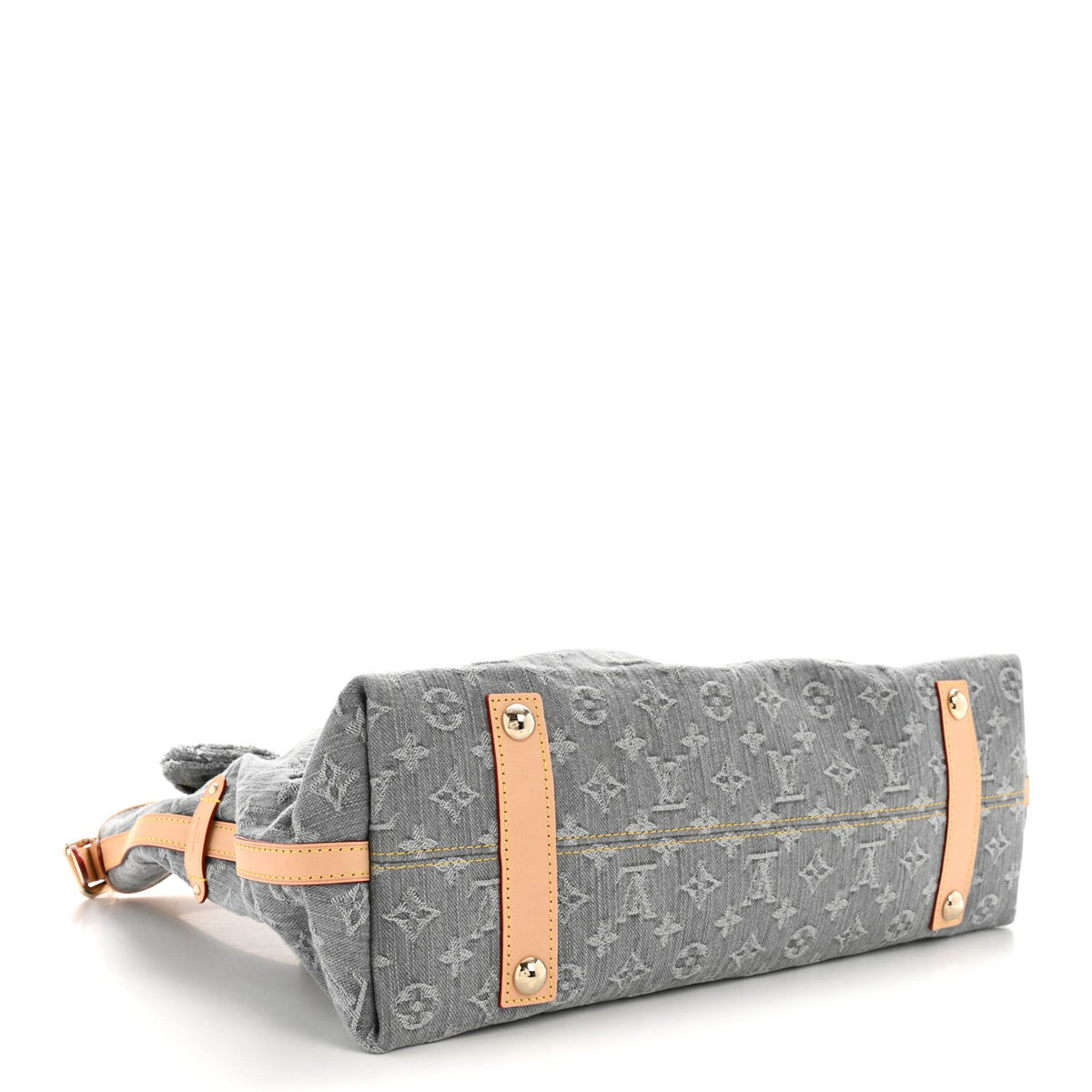 Monogram Denim CarryAll MM Washed Grey