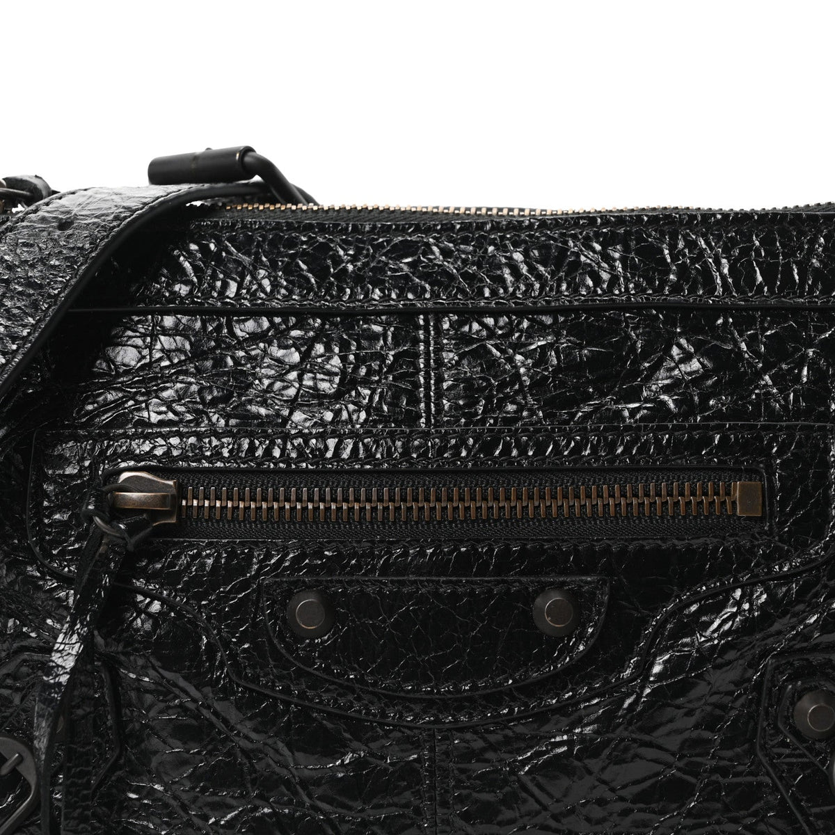 Metallized Agneau Arena Classic Hardware Mini Le City Moto Black