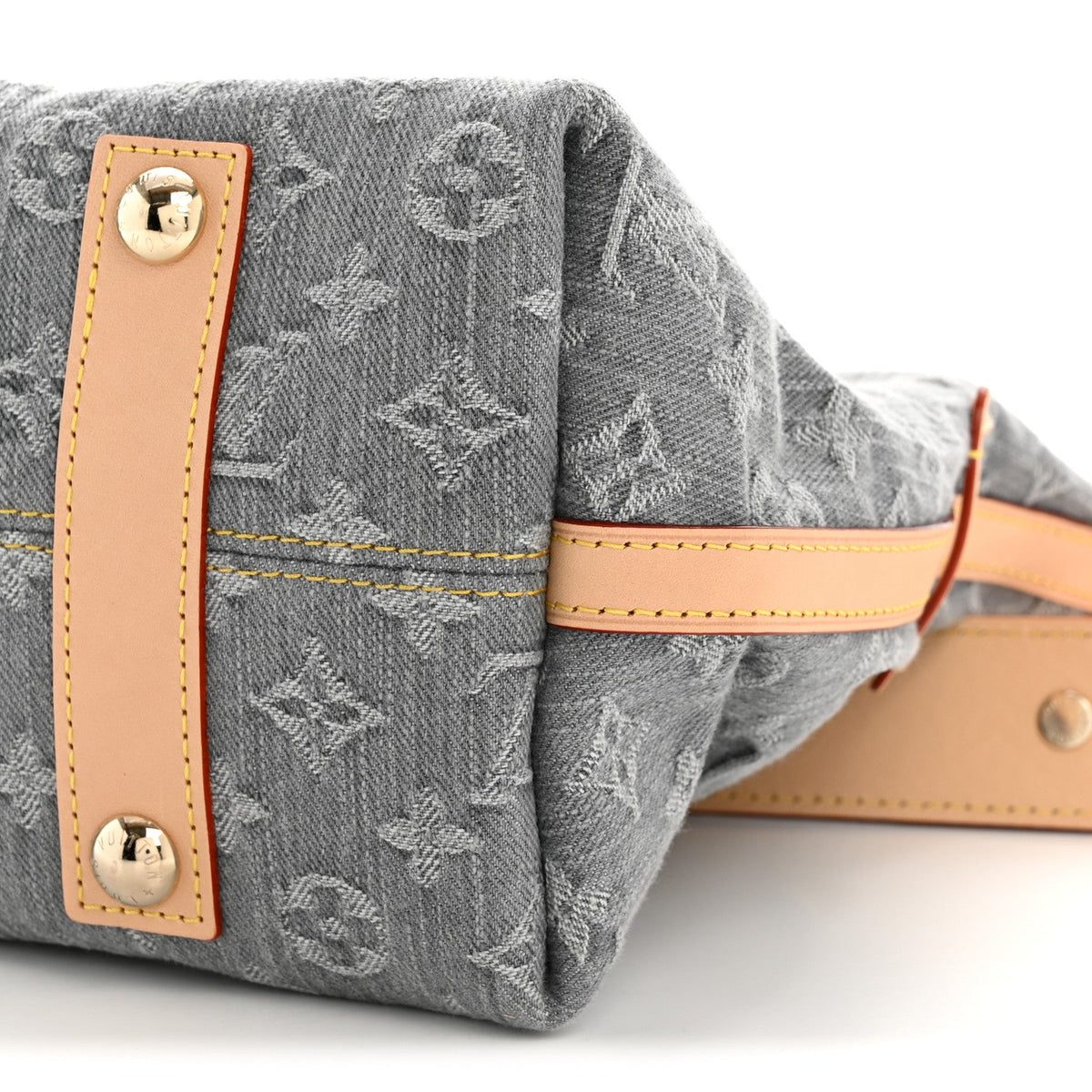 Monogram Denim CarryAll MM Washed Grey