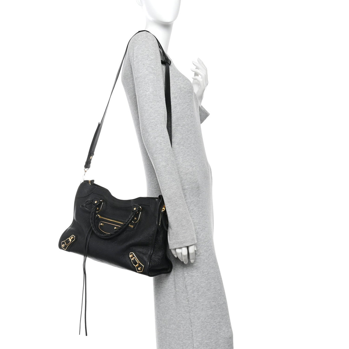 Chevre Gold Metallic Edge Hardware City Black
