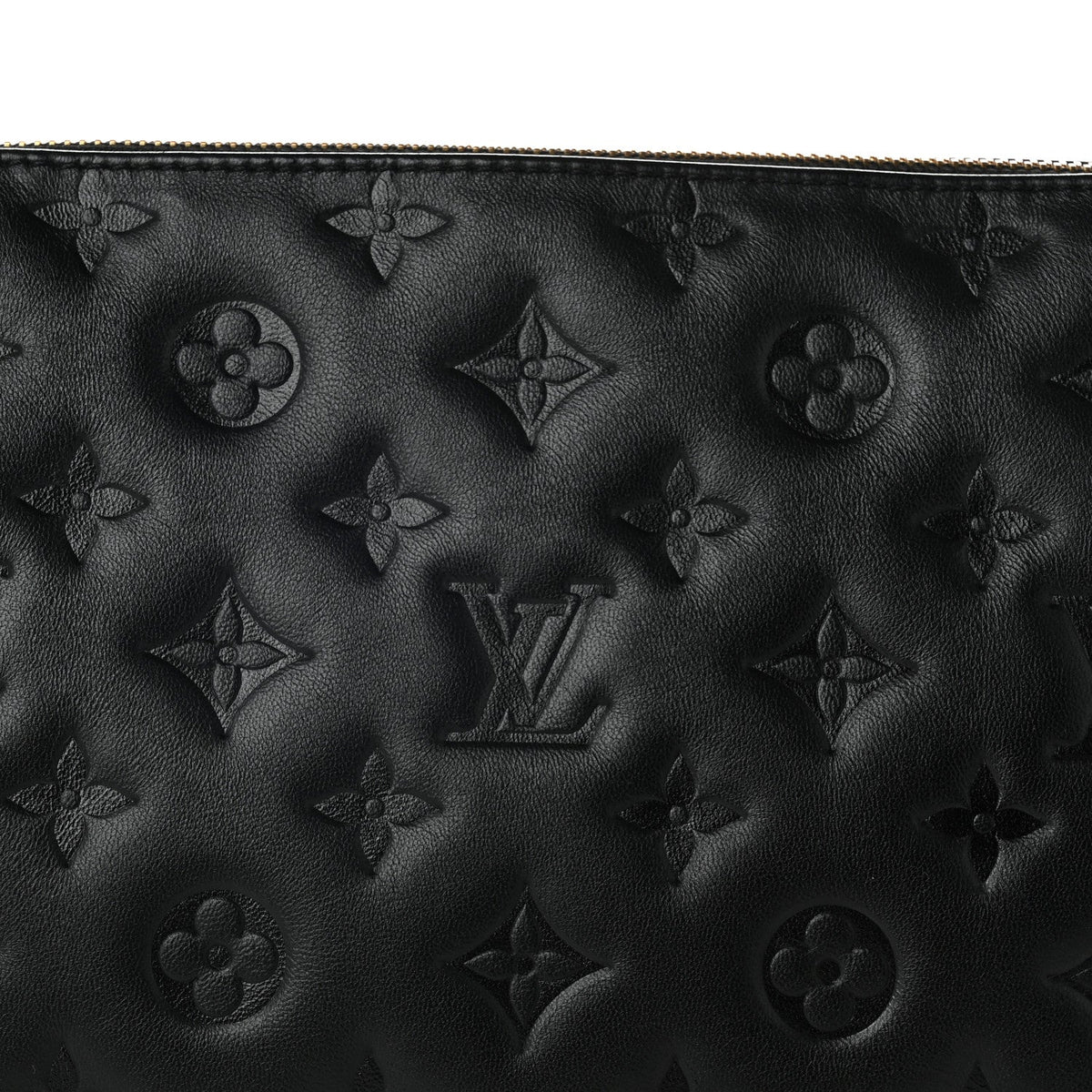 Lambskin Embossed Monogram Coussin PM Black