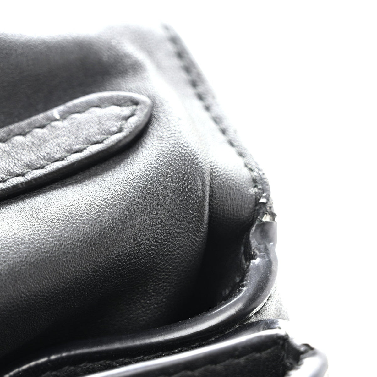Natural Smooth Calfskin Medium Rodeo Top Handle Handbag Black