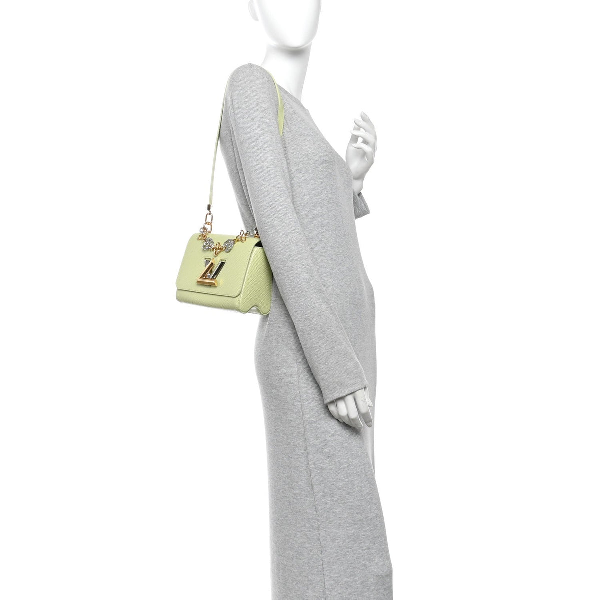 Epi Twist Flowers Chain Shoulder Bag Mini Light Green