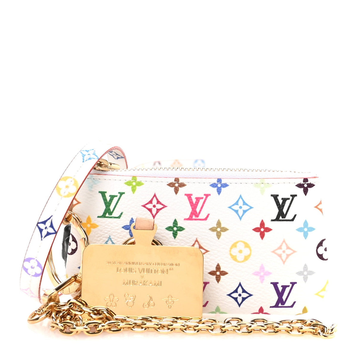 LV X TM Monogram Multicolor Phone Holder White
