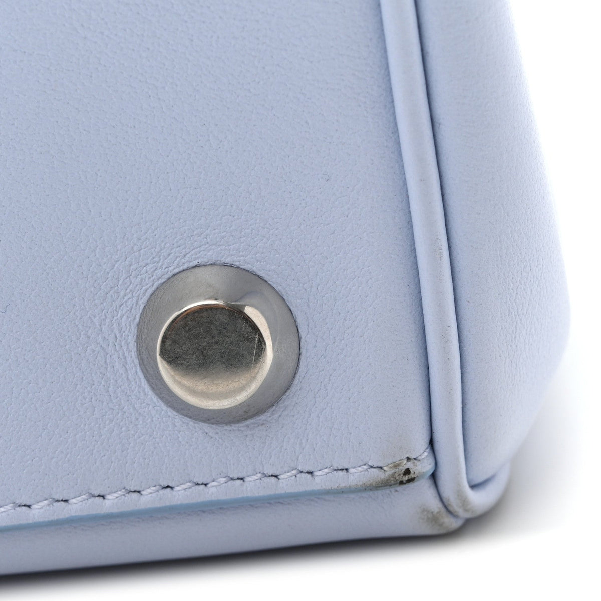 Natural Smooth Calfskin Small Rodeo Top Handle Handbag Cloudy Blue