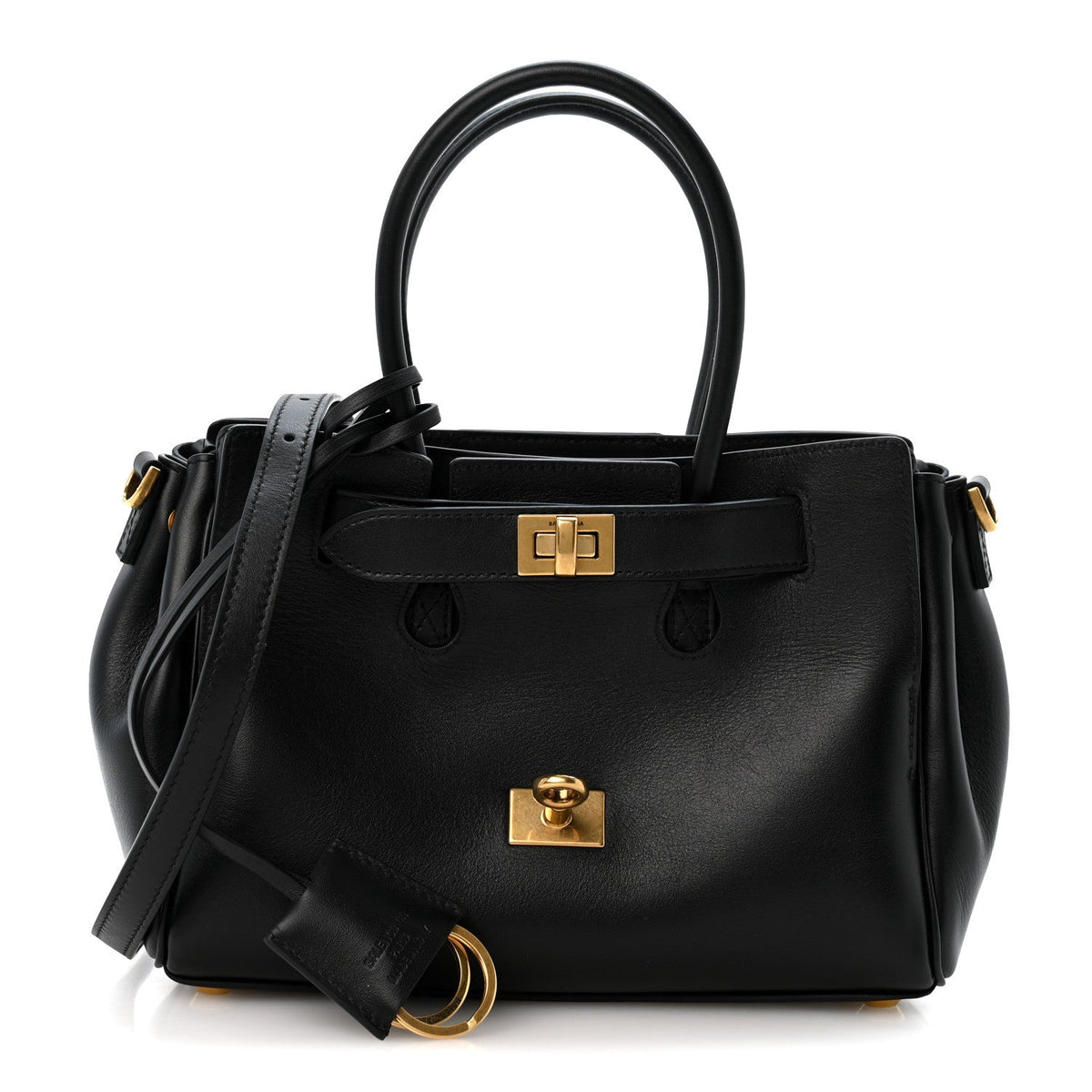 Smooth Calfskin Mini Bel Air Carry All Bag Black