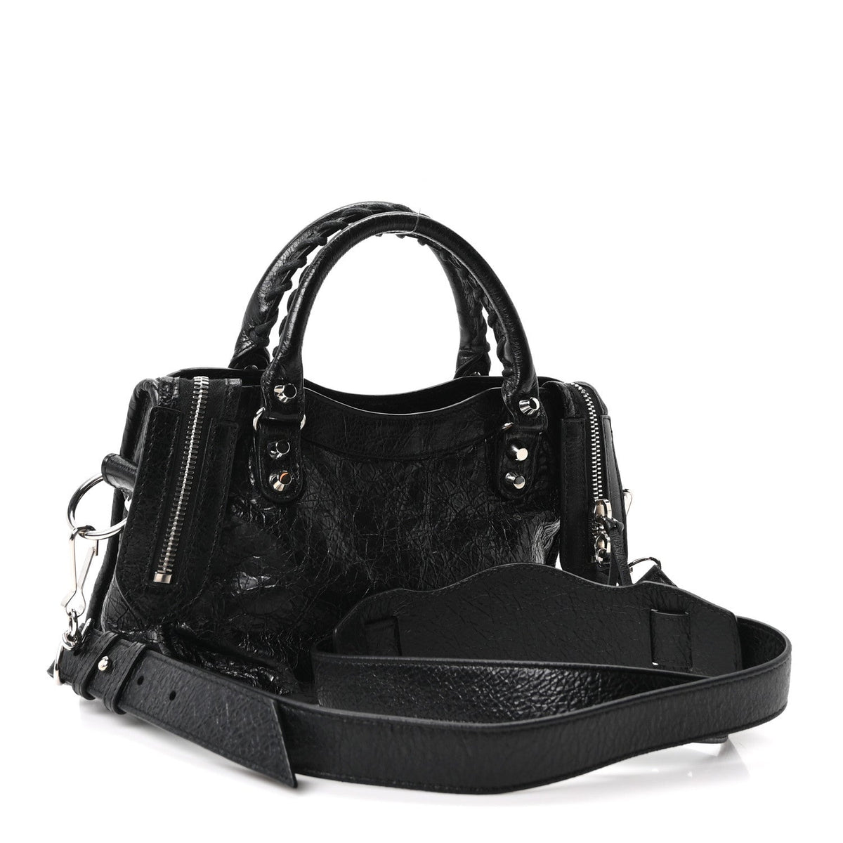 Agneau Classic Silver Hardware Mini City Black