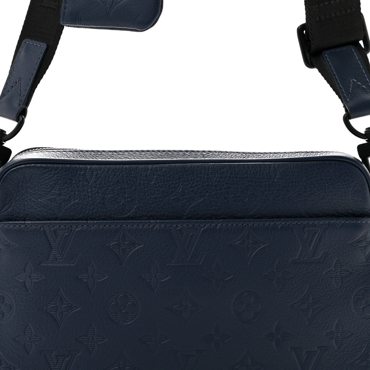 Calfskin Monogram Shadow Trio Messenger Navy